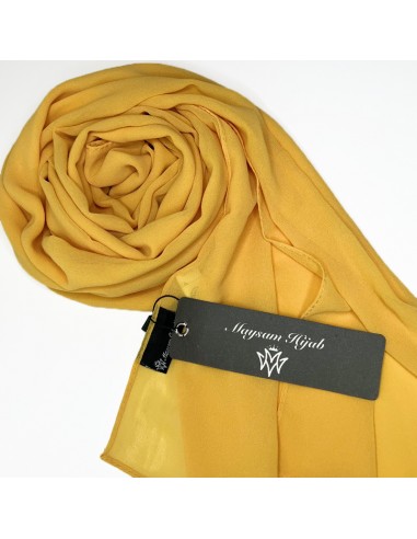 Premium mousseline hijab 205×75 cm Maysam sjaal - Keizerlijk geel-Premium mousseline 205×75cm-Maktaba-Ahloulhadith