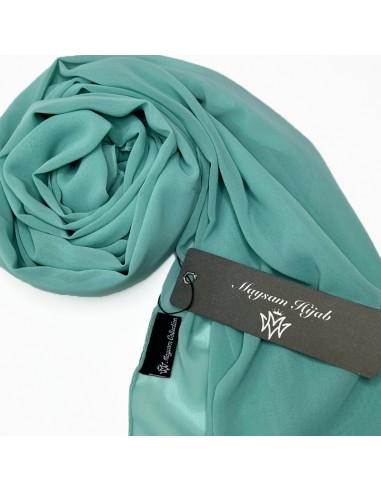Hijab in chiffon premium 170×65 cm scialle Maysam - Blu menta-Mussola premium 170×65 cm-Maktaba-Ahloulhadith