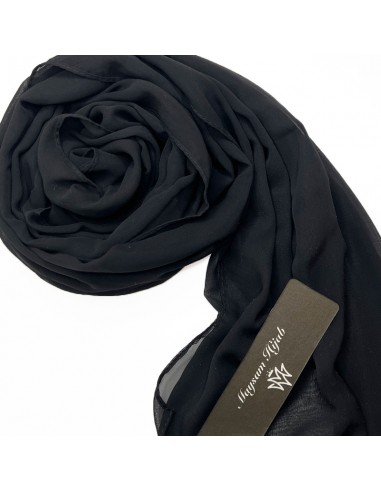 Hijab Mousseline Premium 180×70cm Shawl Maysam - Black-Premium muslin 180×70cm-Maktaba-Ahloulhadith