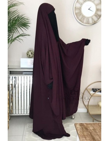 Big jilbab two pieces "JUPE" umm hafsa - Plum-Jilbab Umm Hafsa-Maktaba-Ahloulhadith