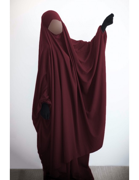 Grote jilbab twee stukken "JUPE" umm hafsa - Bordeaux