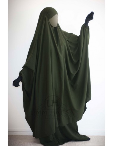 Grote jilbab tweedelig "SKIRT" umm hafsa - Khaki-Jilbab Umm Hafsa-Maktaba-Ahloulhadith