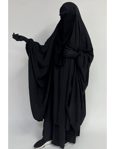 Grande jilbab due pezzi "SKIRT" umm hafsa - Nero-Jilbab Umm Hafsa-Maktaba-Ahloulhadith