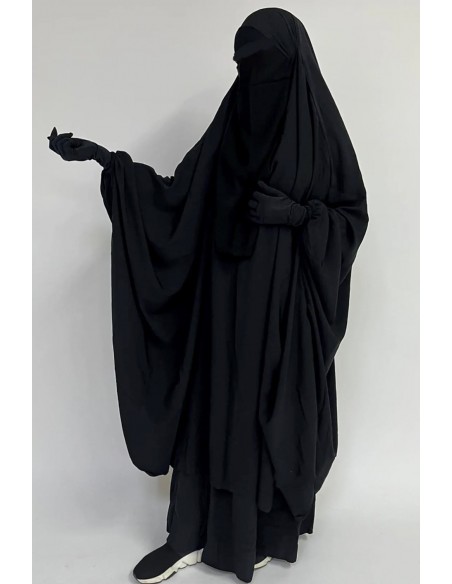 Jilbab grande dos piezas "SKIRT" umm hafsa - Negro