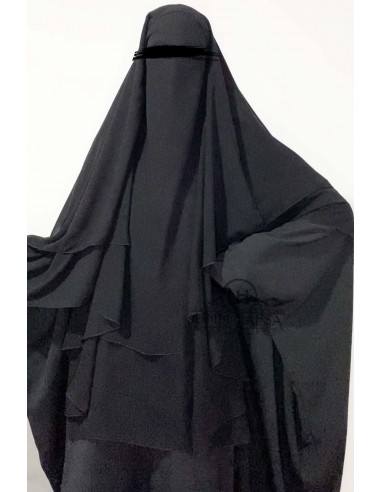 Khimar Amira Umm Hafsa - Svart-Hijab/Khimar Umm Hafsa-Maktaba-Ahloulhadith