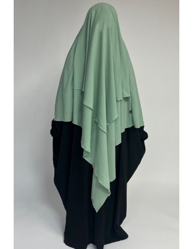 Khimar triangle deux voiles Umm Hafsa - Vert d'eau-Hijab/Khimar Umm Hafsa-Maktaba-Ahloulhadith