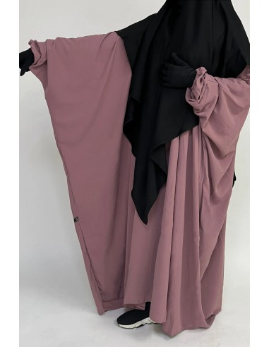 Abaya papillon Umm Hafsa - Bois de rose-Abaya Umm Hafsa-Maktaba-Ahloulhadith