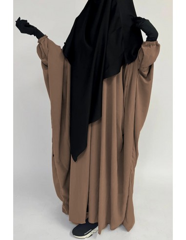 Abaya a farfalla Umm Hafsa - Café au lait-Abaya Umm Hafsa-Maktaba-Ahloulhadith