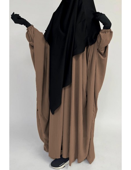 Vlinder abaya Umm Hafsa – Café au lait