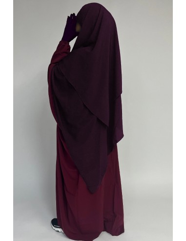 Khimar triangel två slöjor Umm Hafsa - Plommon-Hijab/Khimar Umm Hafsa-Maktaba-Ahloulhadith
