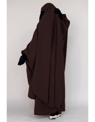 Grote jilbab tweedelig "SKIRT" umm hafsa - Bruin-Jilbab Umm Hafsa-Maktaba-Ahloulhadith