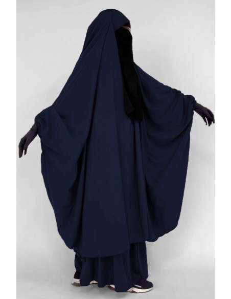 Grote jilbab tweedelig "SKIRT" umm hafsa - Blauw