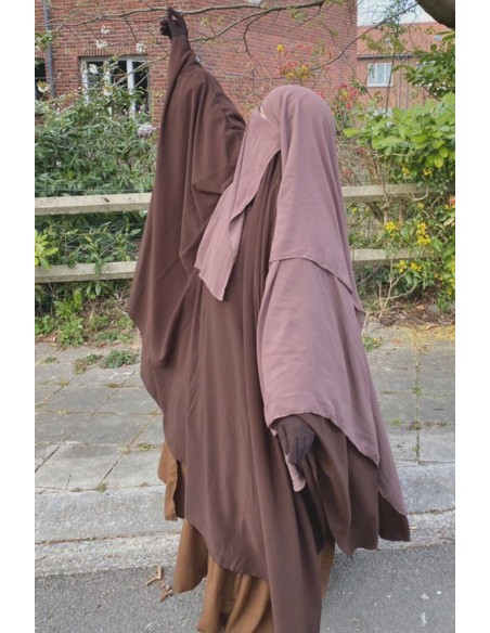 Fjäril Khimar & Niqab Umm Hafsa - Brun