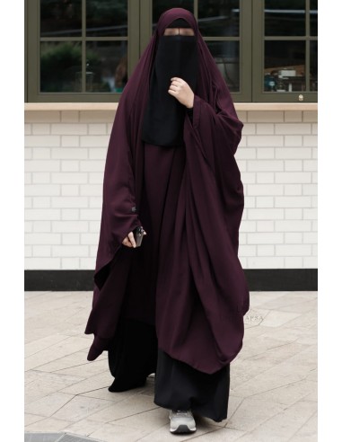 Khimar & Niqab fjäril Umm Hafsa - Plommon-Hijab/Khimar Umm Hafsa-Maktaba-Ahloulhadith
