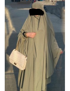 Khimar & Niqab Schmetterling Umm Hafsa - Olivgrau 2