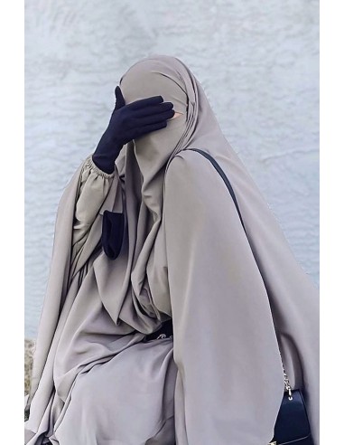Khimar & Niqab butterfly Umm Hafsa - Taupe-Hijab/Khimar Umm Hafsa-Maktaba-Ahloulhadith