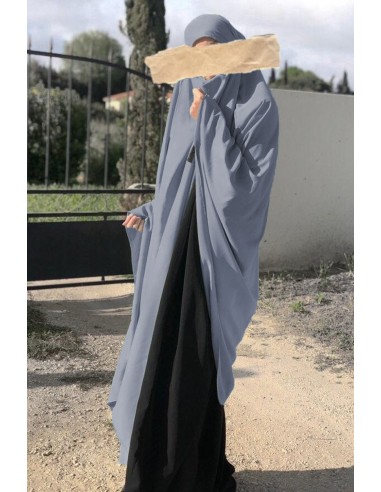 Big Khimar & Big Niqab Umm Hafsa - Cool Gris-Hijab/Khimar Umm Hafsa-Maktaba-Ahloulhadith