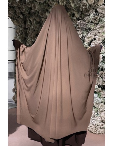 Grande Khimar & Grande Niqab Umm Hafsa - Café au lait-Hijab/Khimar Umm Hafsa-Maktaba-Ahloulhadith