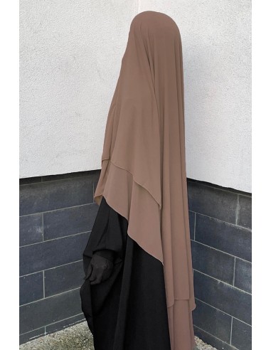 Khimar Amira Umm Hafsa - Caffè Latte-Hijab/Khimar Umm Hafsa-Maktaba-Ahloulhadith