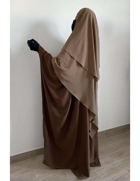 Khimar Dreieck zwei Segel Umm Hafsa - Café au lait
