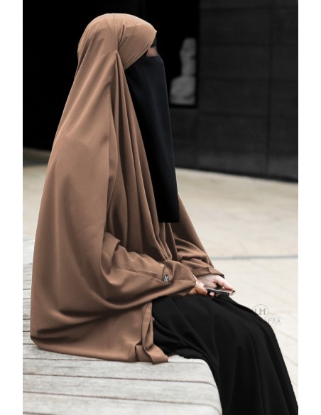 Khimar & Niqab papillon Umm Hafsa - Café au lait