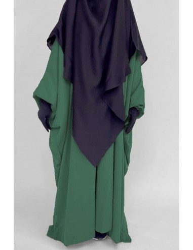Abaya borboleta Umm Hafsa - Verde abeto-Abaya Umm Hafsa-Maktaba-Ahloulhadith