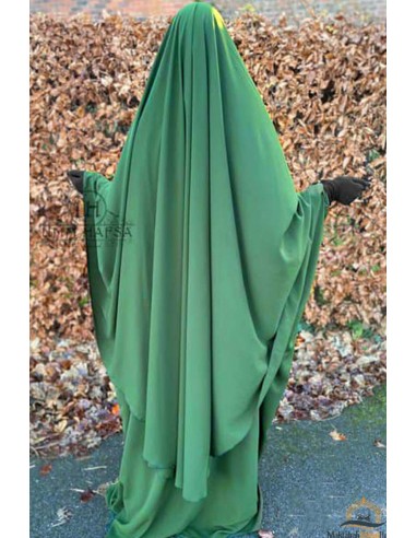 Fjärilsabaya Umm Hafsa - gran grön-Abaya Umm Hafsa-Maktaba-Ahloulhadith