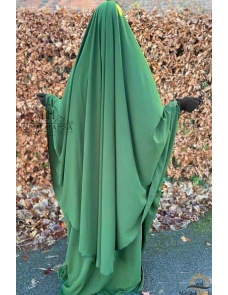 Abaya mariposa Umm Hafsa - Verde abeto