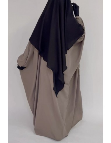 Abaya a farfalla Umm Hafsa - Taupe-Abaya a farfalla-Maktaba-Ahloulhadith