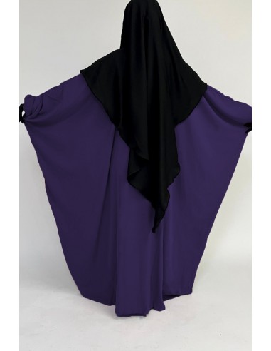 Abaya butterfly Umm Hafsa - Aubergine-Abaya Umm Hafsa-Maktaba-Ahloulhadith