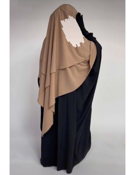 Driehoekige Khimar met twee lagen Umm Hafsa – Camel
