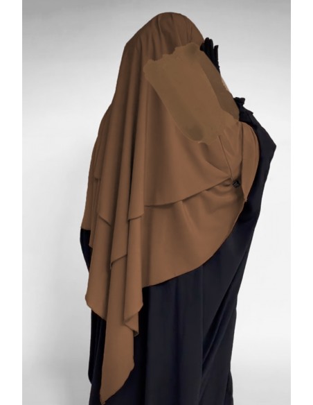 Khimar triangel två slöjor Umm Hafsa - Kanel