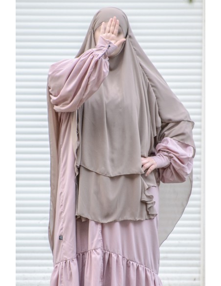 Khimar Amira Umm Hafsa - Taupe
