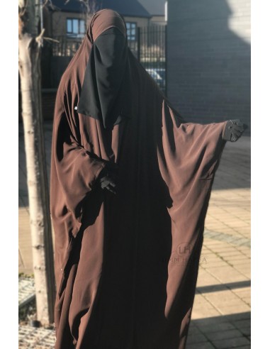 Jilbab clássico saudita Umm Hafsa - Castanho-Umm Hafsa Collection®-Maktaba-Ahloulhadith
