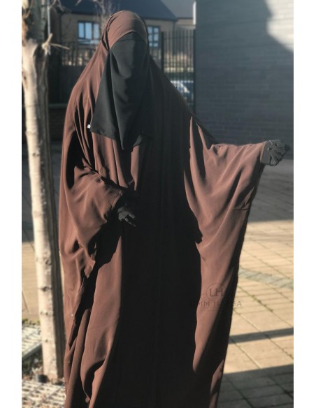 Jilbab saudí clásico Umm Hafsa - Marrón