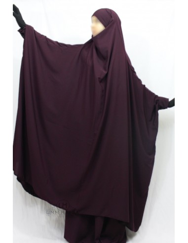 Jilbab à zip "jupe" Umm Hafsa - Prune-Jilbab Umm Hafsa-Maktaba-Ahloulhadith