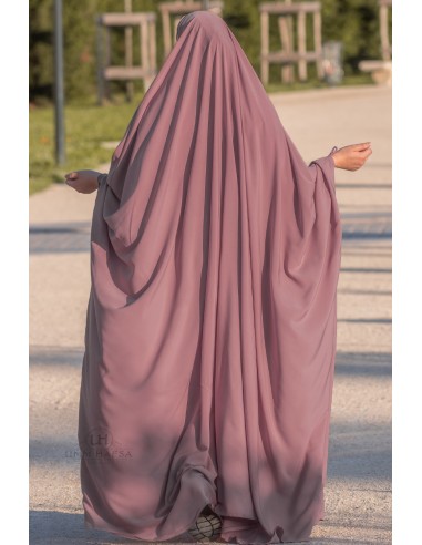 Big jilbab Saoudien Umm Hafsa - Bois de rose-Jilbab Umm Hafsa-Maktaba-Ahloulhadith