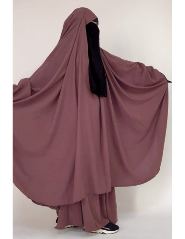 Big zweiteiliger Jilbab "JUPE" umm hafsa - Rosenholz-Jilbab Umm Hafsa-Maktaba-Ahloulhadith