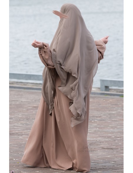 Abaya mit Ballonärmeln Umm Hafsa – Café-au-lait