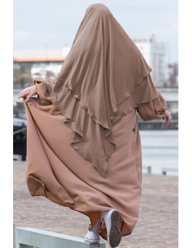 Abaya manches ballon Umm Hafsa - Camel-Abaya manches ballon-Maktaba-Ahloulhadith