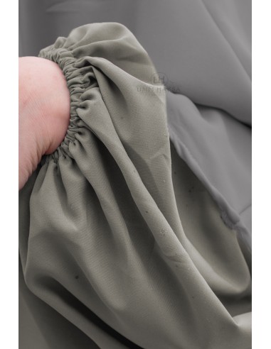 Abaya manches ballon Umm Hafsa - Gris Olive-Abaya manches ballon-Maktaba-Ahloulhadith