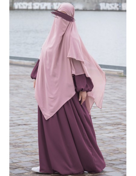 Abaya med ballongärmar Umm Hafsa – Plommon