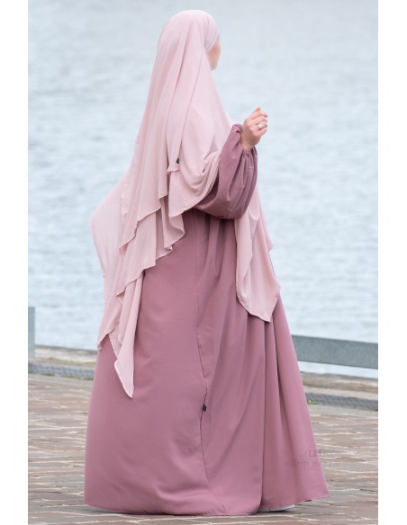 Khimar with 2 chiffon layers Umm Hafsa – Powder pink