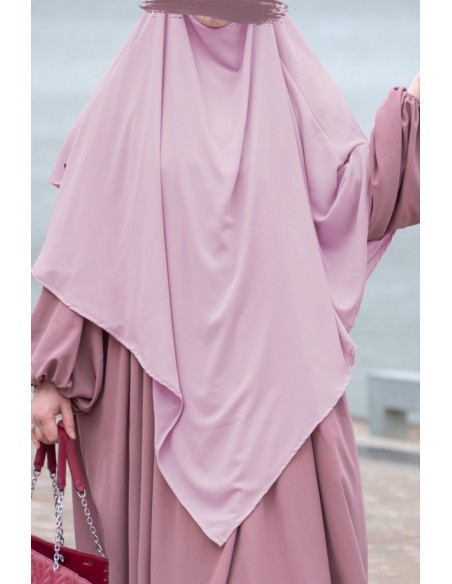 Khimar mit 2 Chiffon-Schichten Umm Hafsa – Parma-Violett