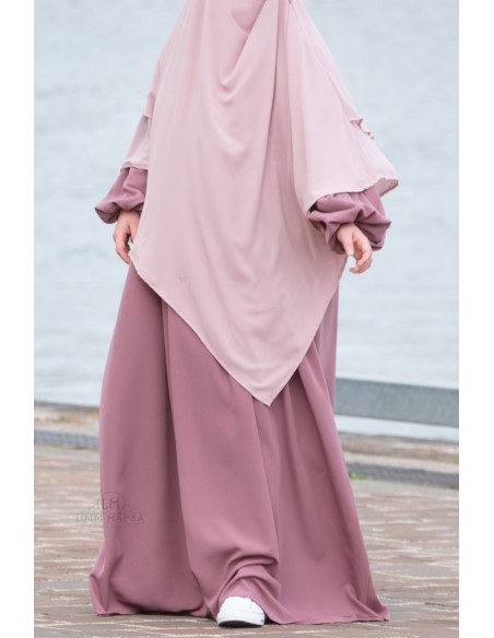 Khimar med 2 lag chiffon Umm Hafsa – Pudderrosa
