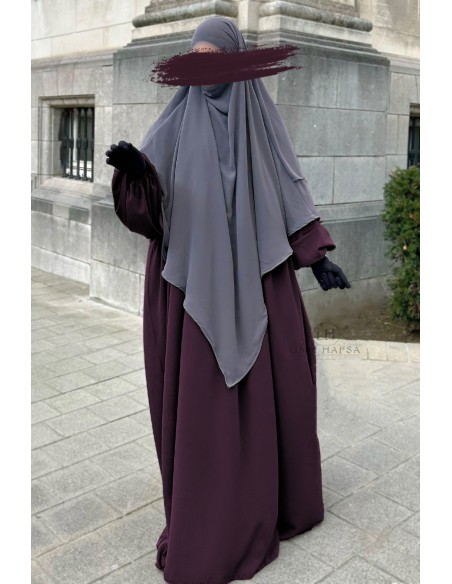 Khimar a 2 veli in chiffon Umm Hafsa - Grigio freddo