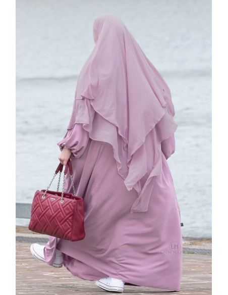 Khimar de 2 capas de gasa Umm Hafsa – Púrpura parma