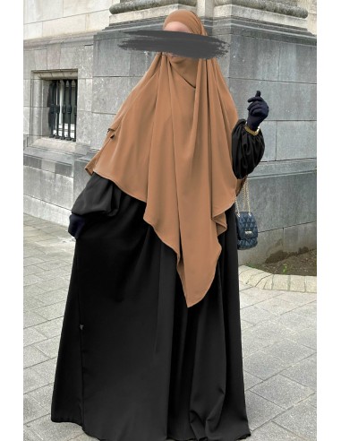 Khimar 2 velos muselina Umm Hafsa - Camello-Khimar 2 velos de muselina-Maktaba-Ahloulhadith