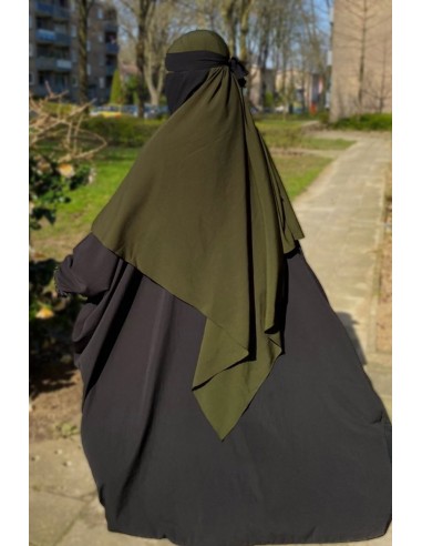 Khimar Triangle "Maxi" Umm Hafsa - Cáqui-Hijab/Khimar Umm Hafsa-Maktaba-Ahloulhadith