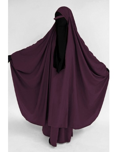 Big jilbab two pieces "JUPE" umm hafsa - Plum-Jilbab Umm Hafsa-Maktaba-Ahloulhadith